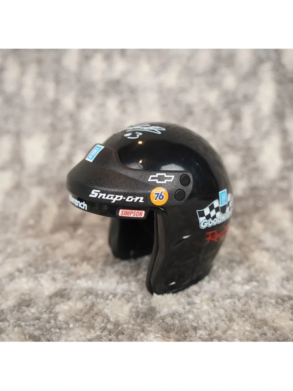 Dale Earnhardt Sr #3 GM Goodwrench Replica Mini Helmet Black Snap-on Simpson - Picture 5 of 9